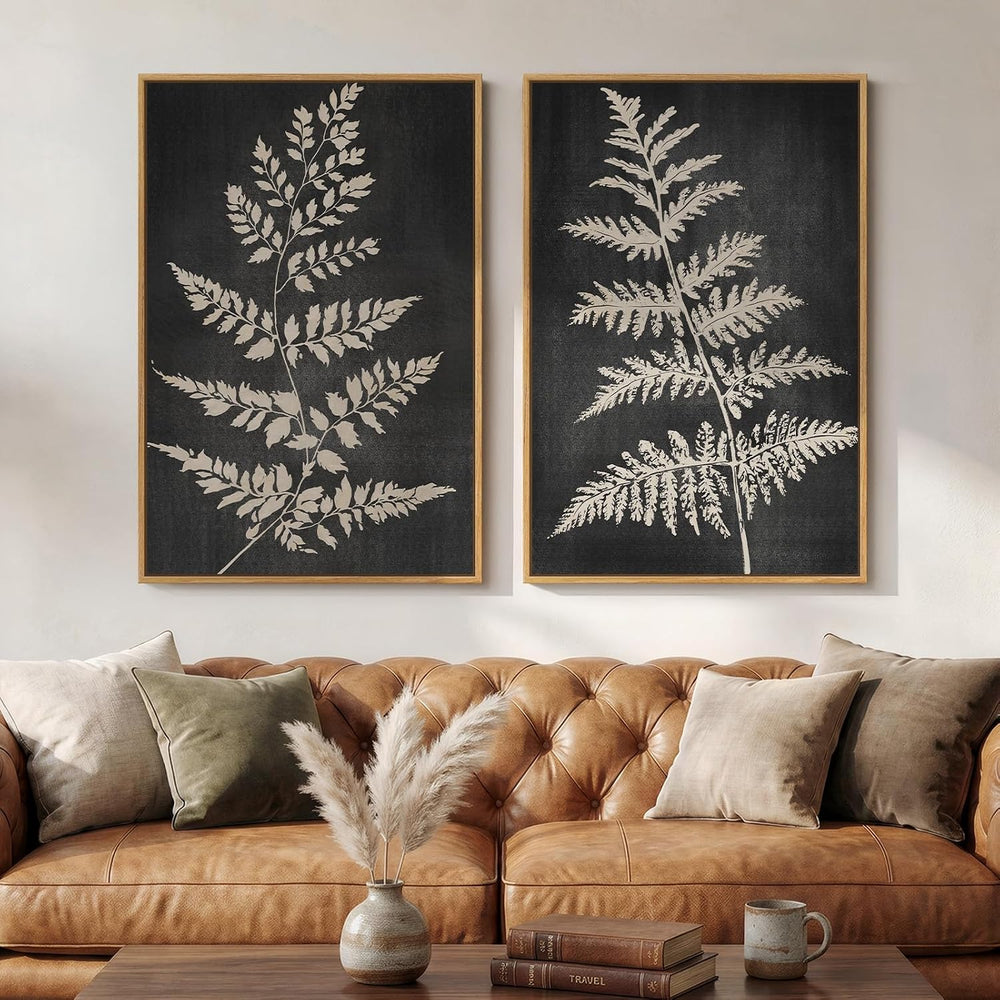 Large Framed Rustic Vintage Botanical Wall Art for Living Room, 24x36 Inch