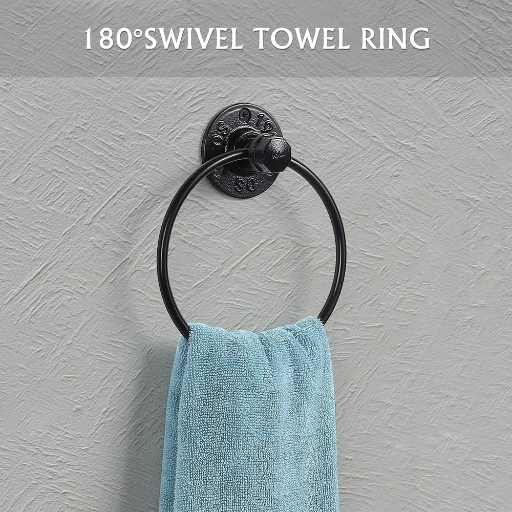 Bathroom Hardware Fixture Set Industrial Towel Bar Sets with Paper Towel Rack...