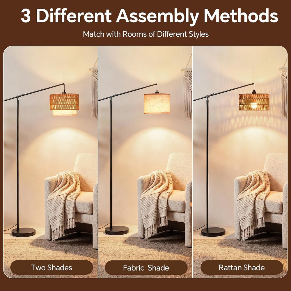 SUNMORY Floor Lamps for Living Room, Boho Standing Lamp with Remote Control