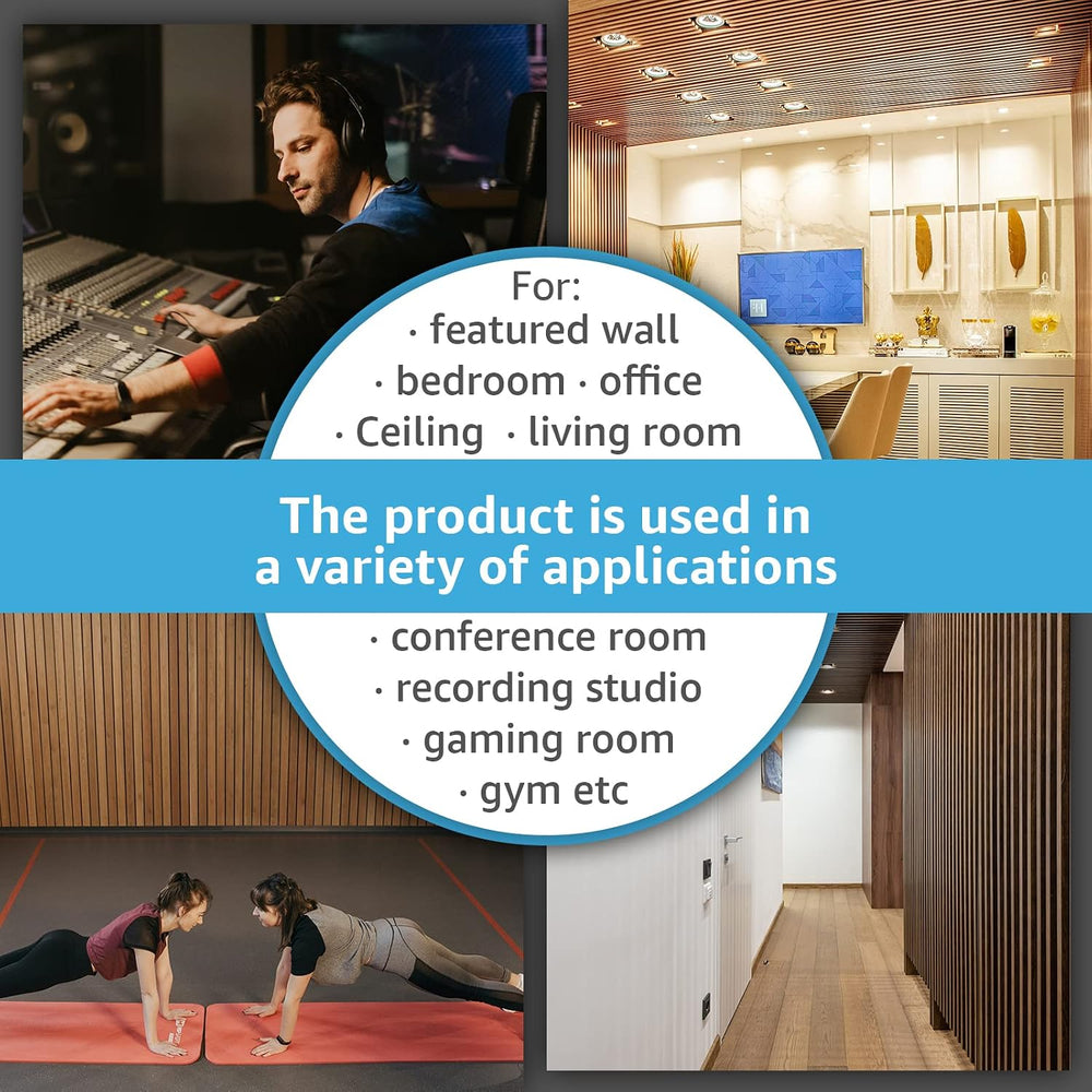 Art3d 2-Pack Fluted Acoustic Wood Slat Wall Panel, 47.2 x 23.6 Inch, Walnut