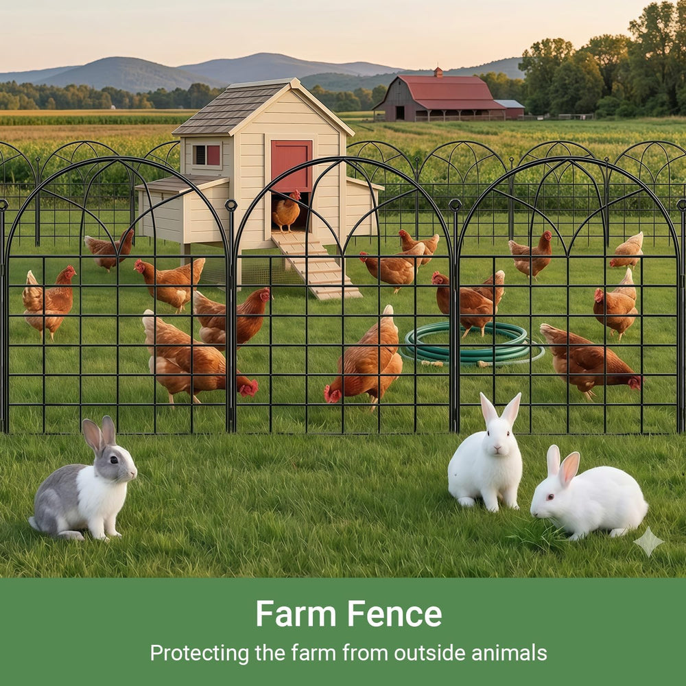 Tall Decorative Garden Fence, 25 ftx 32" H, Rustproof No Dig Fence, 10 Pack