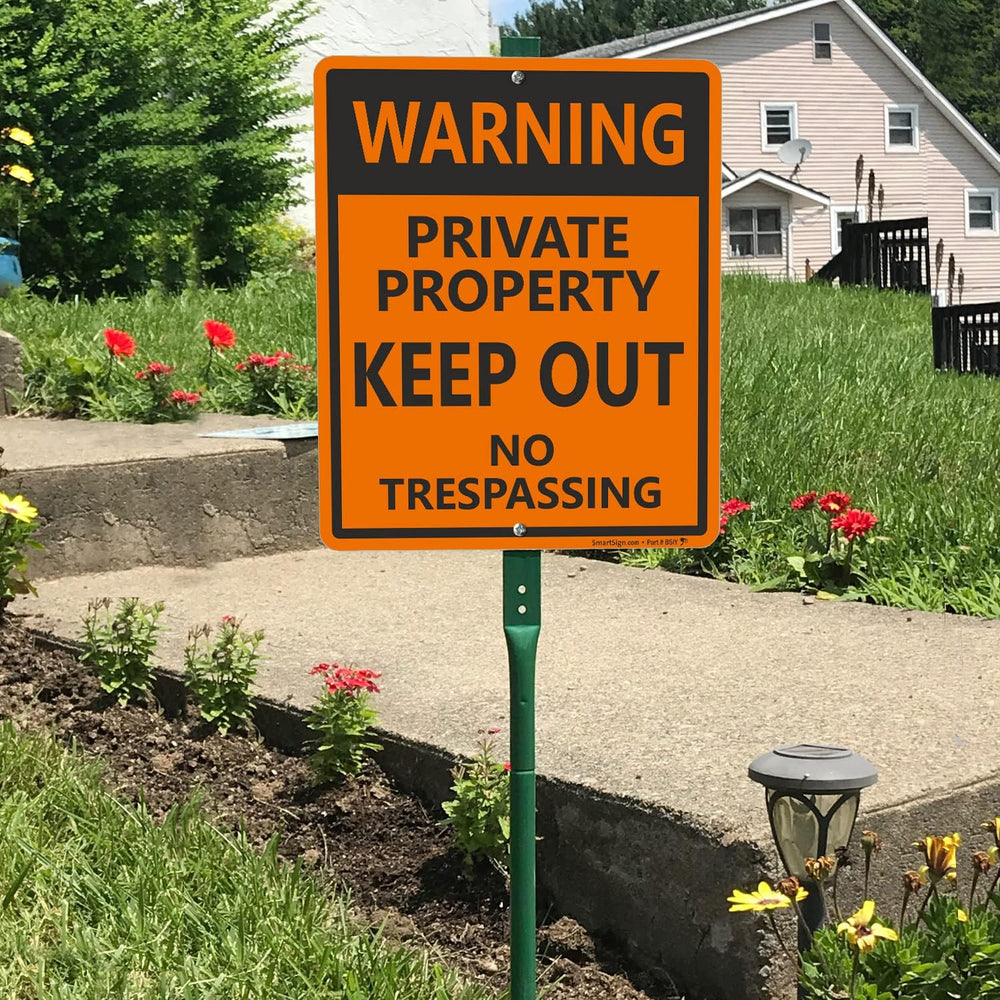 SmartSign 12 x 10 inch “Warning - Private Property, Keep Out, No Trespassing”...