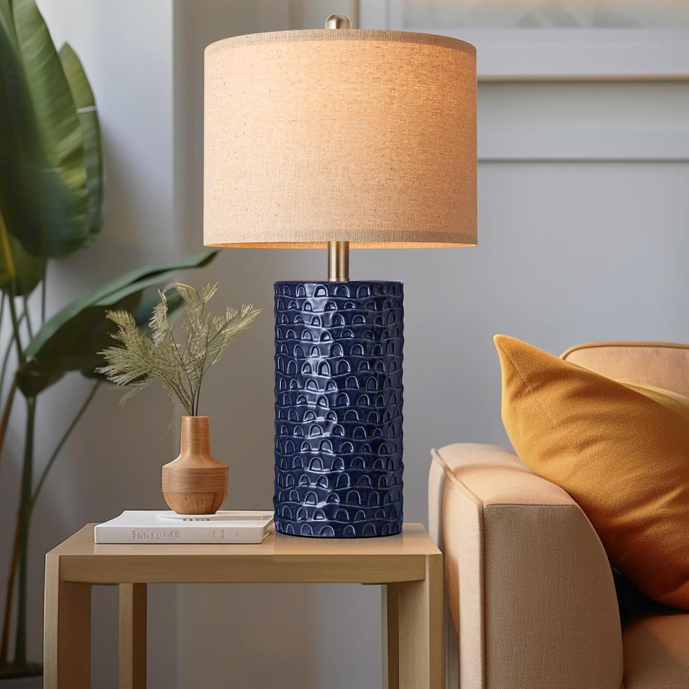 PARTPHONER 23" Modern Ceramic Table Lamp Set of 2, Table Lamps for Livin...