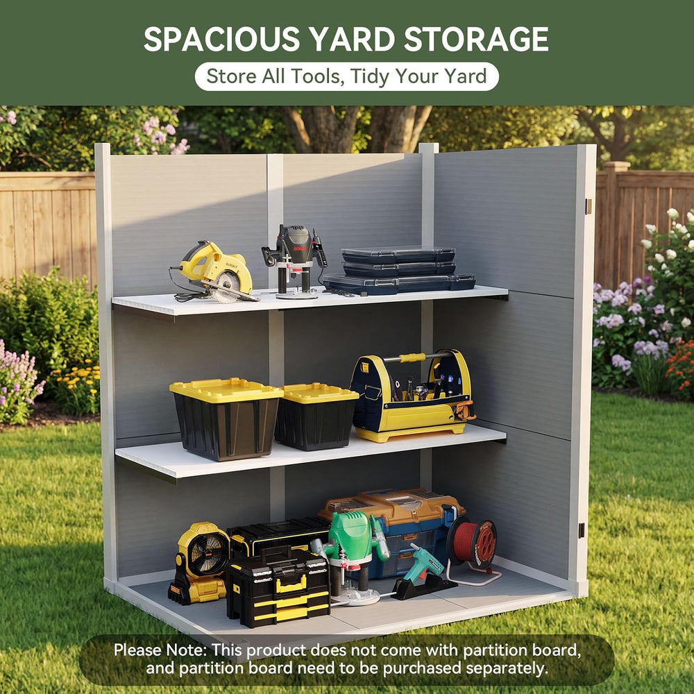 Aoxun 55 Cuft Outdoor Tall Storage Shed, 5×3 Ft Vertical Shed with Floor &amp...