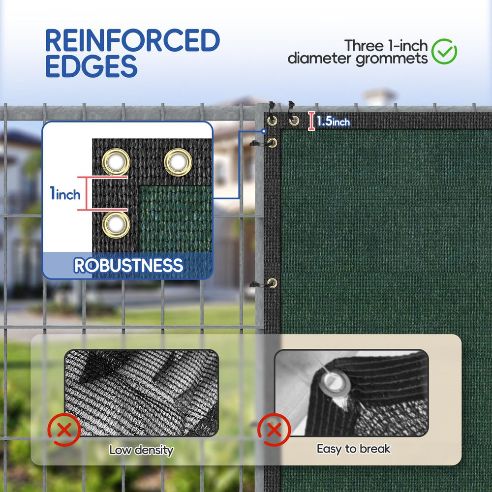 Bynbbur 6' x 20' Green Privacy Fence Screen Net Fencing 90% Privacy B...