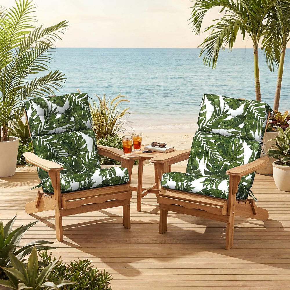 Outdoor High Back Patio Chair Cushions, Tufted Rocking Chair Cushions, Adiron...