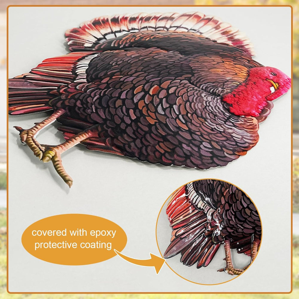 2Pack Metal Turkey Yard Decor,Thanksgiving Outdoor Decorations Garden Stake