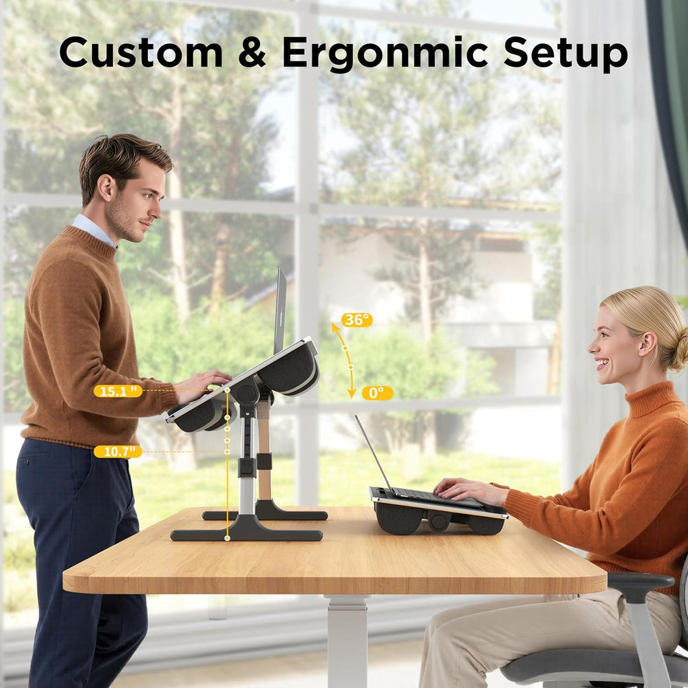 FoldWise 2-in-1 Bed & Lap Desk with Soft Cushion, Adjustable Height &...