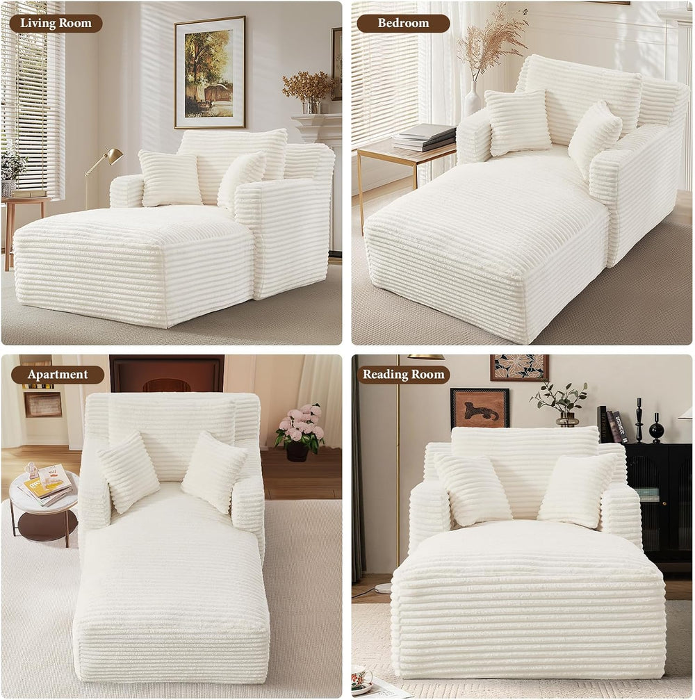 65.4" Chaise Lounge Chair Indoor, Oversized Boneless Couch