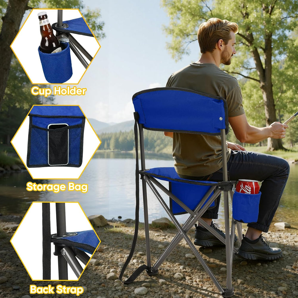 Northroad 2 Pack Tripod Camping Chairs, Portable 3 Legged Folding Tripod Stoo...