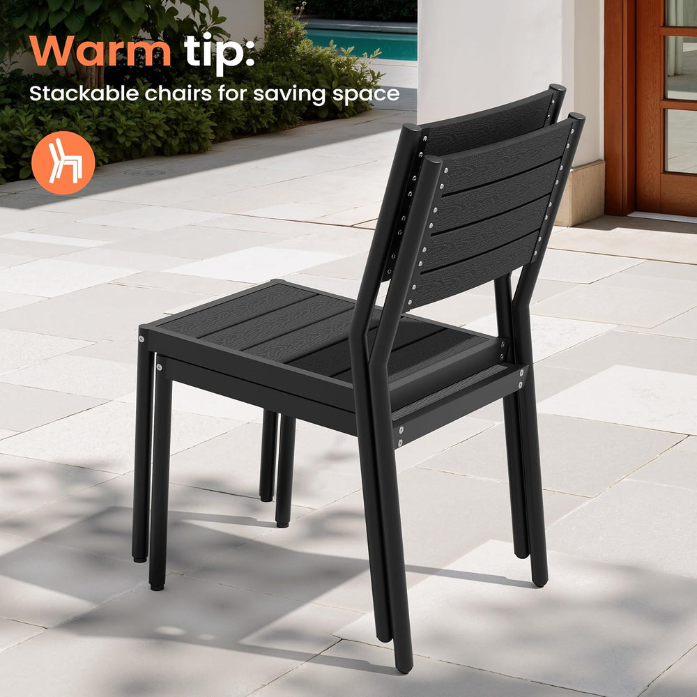 Pellebant Stackable Outdoor Patio Dining Chairs Set of 2