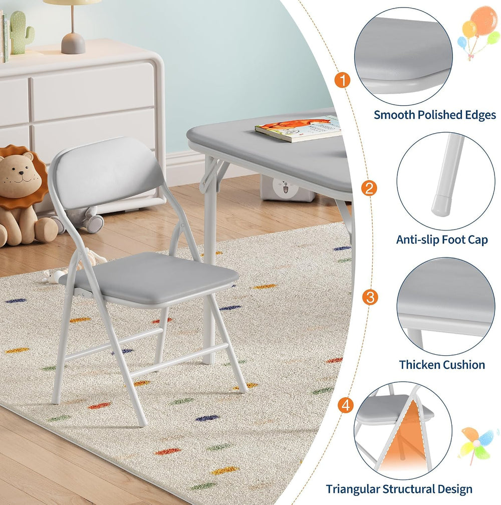GAOMON 3 Piece Set Folding Table and Chairs Set for Boys and Girls