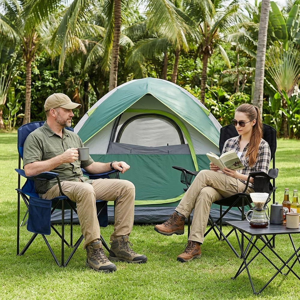 Heavy Duty Camping Chair for Adults, Padded Folding, 330LBS