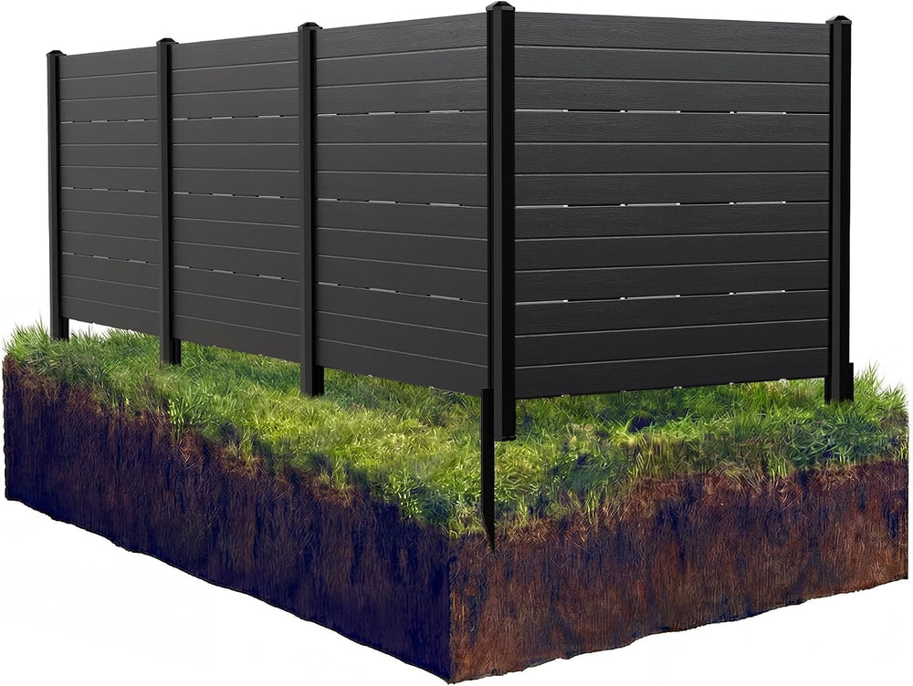 48''W x 45.4''H Outdoor Privacy Screen with 4 Panels, PVC Air...