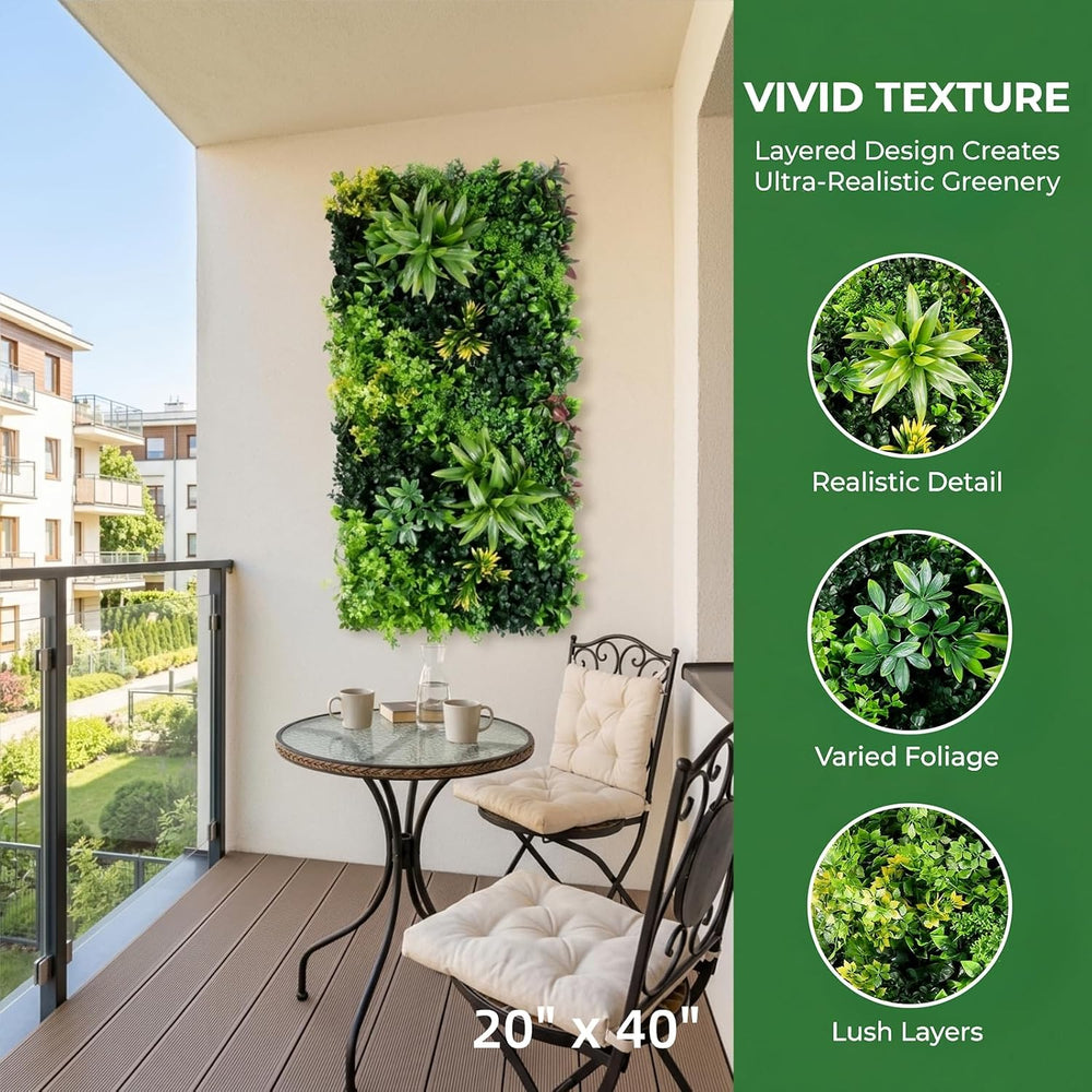 40" x 20" Artificial Grass Wall Panels, UV-Anti Greenery Backdrop Wall