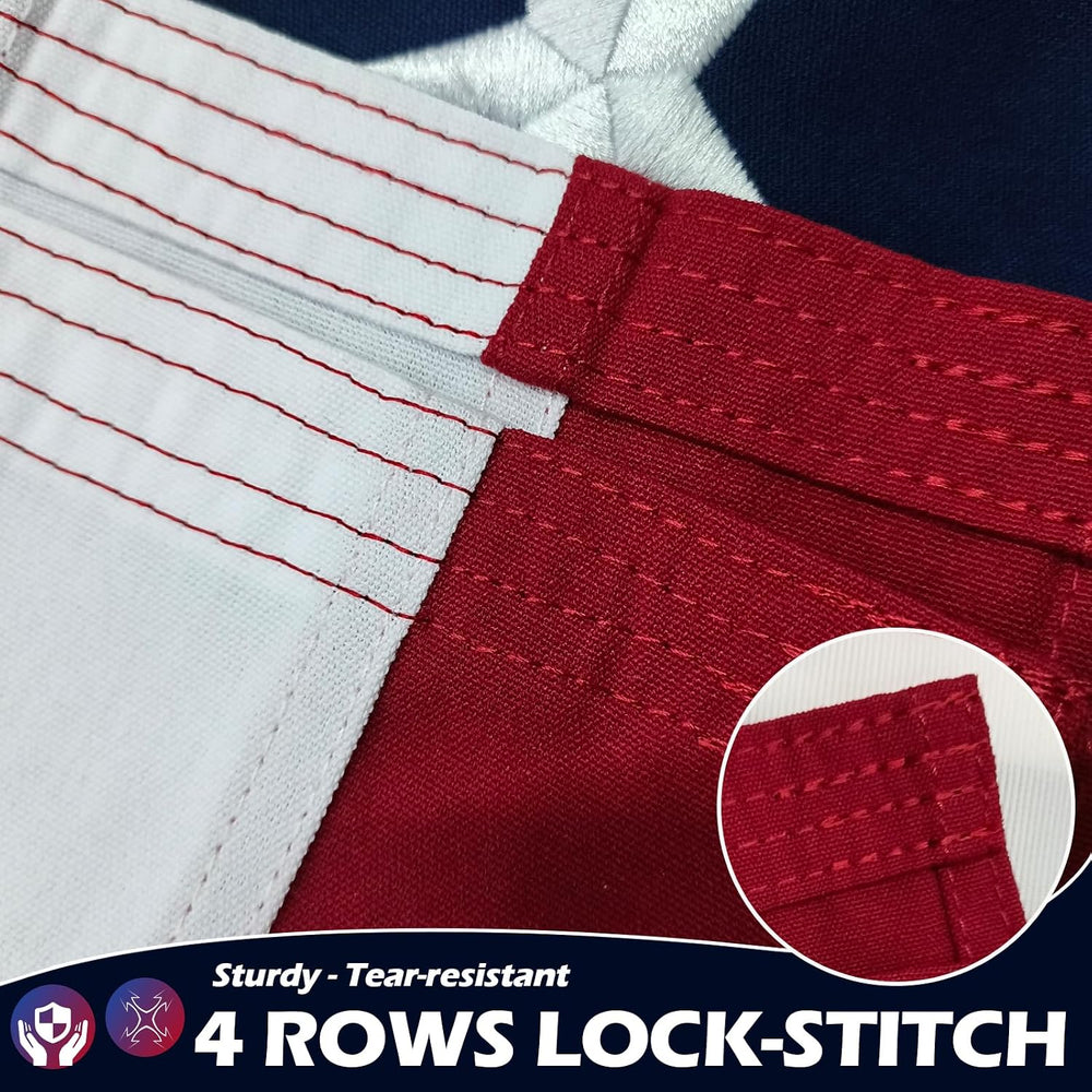 Cotton American Flag for Outside 4x6 Ft, Heavy Duty 100% Cotton USA Flag with...