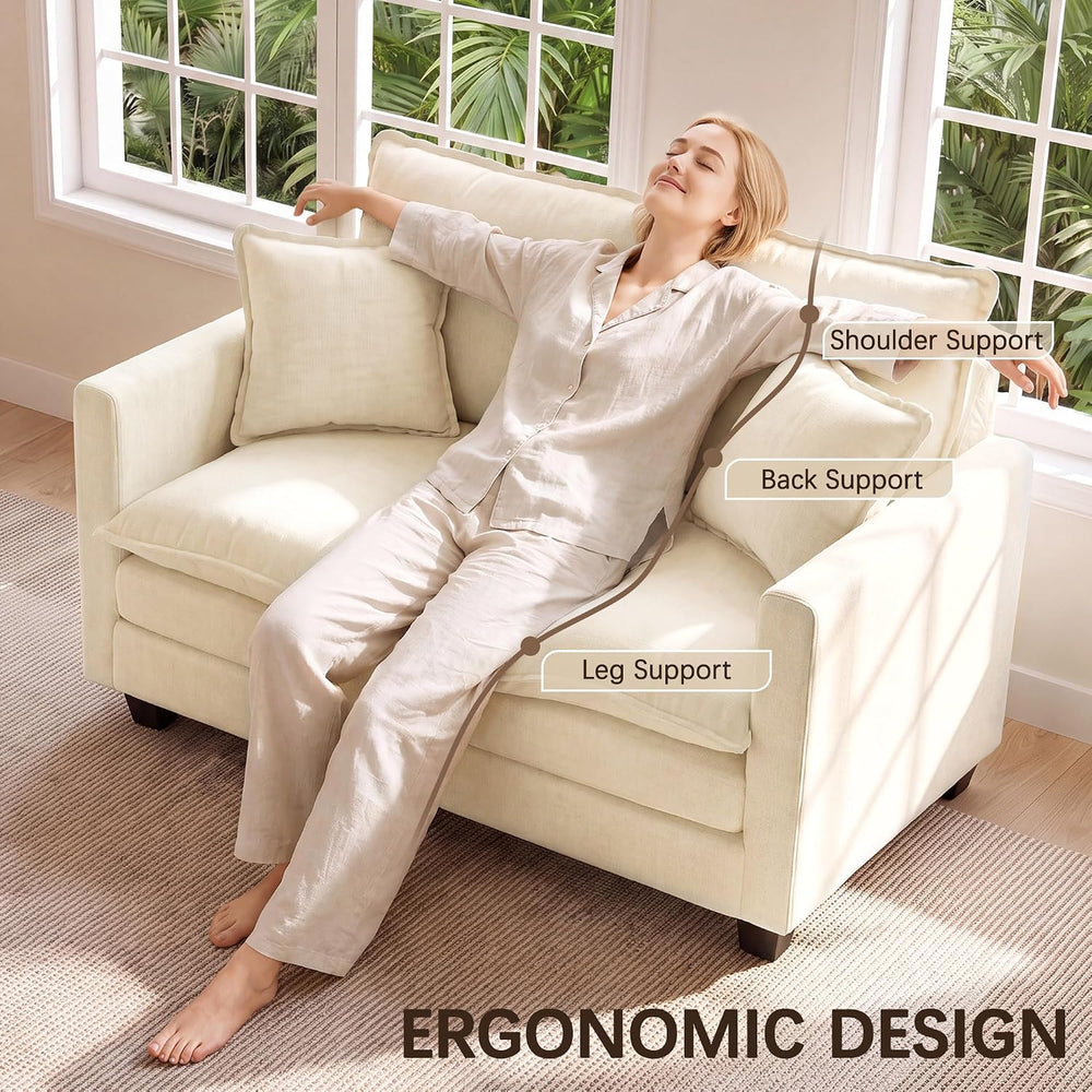 52" Loveseat Sofa, Cloud Love Seat Small Couches for Living Room