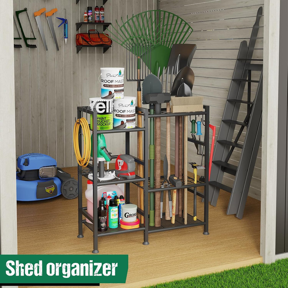 keomaisyto Garden Tool Organizer with Large Hooks, Garage Storage Rack