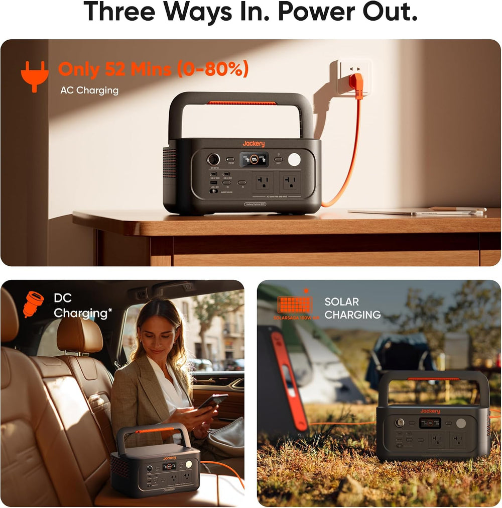 Jackery Explorer 500 v2 Portable Power Station,512Wh,500W AC