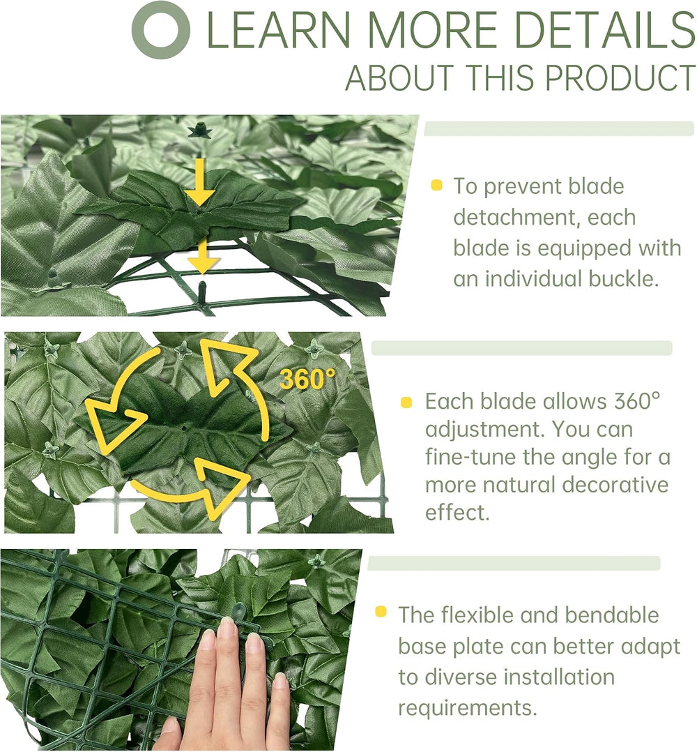 72x144 in (72 Sqft) Artificial Ivy Vine Privacy Fence Screen