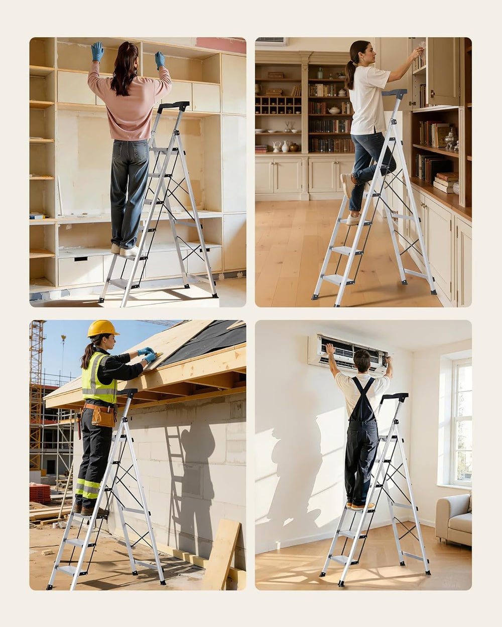 VEVOR 6 Step Ladder, Folding Step Stool with Wide Anti-Slip Pedal and Comfort...