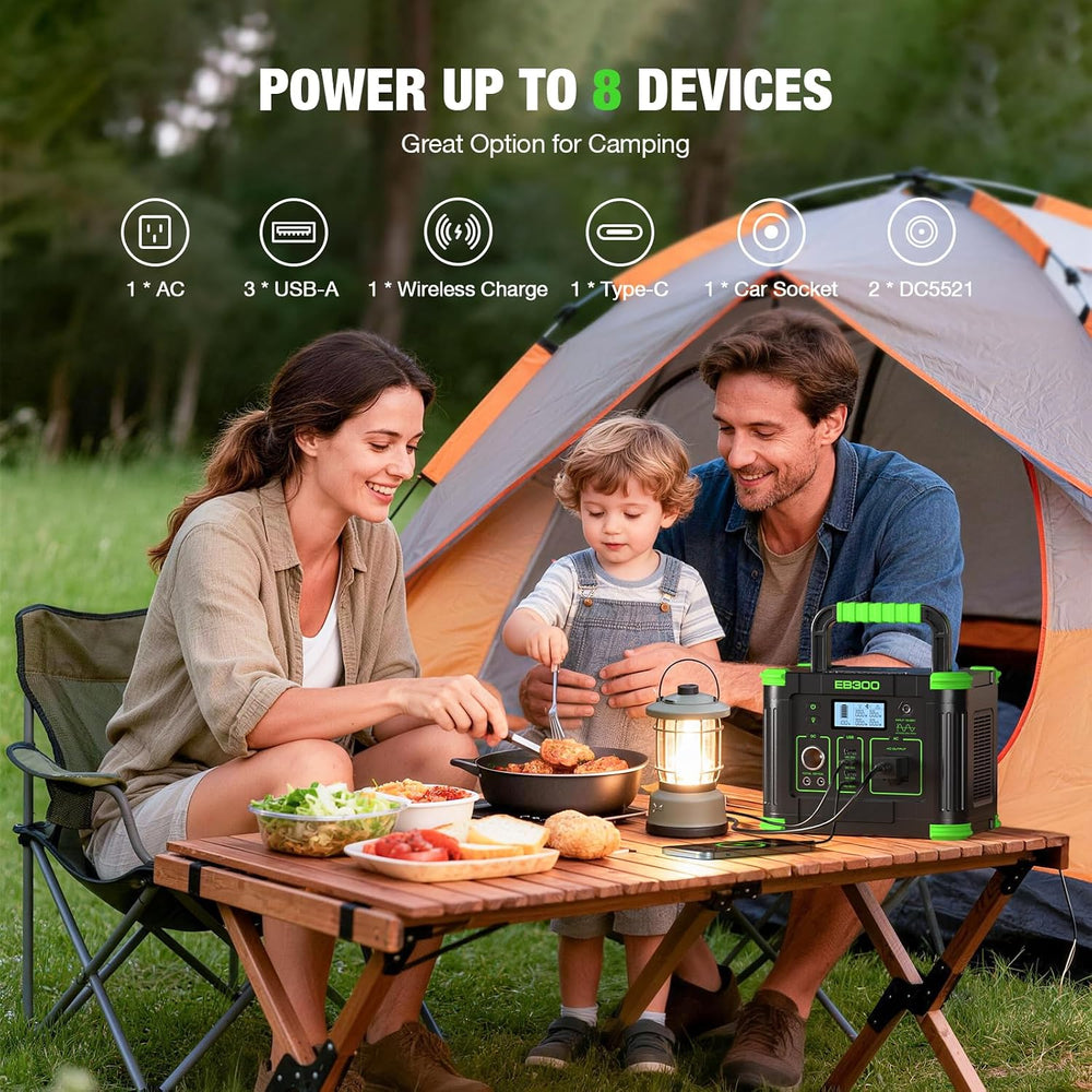 Portable Power Station 330W, 288.6Wh Solar Generator for Outdoor Home