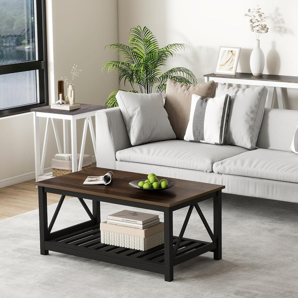 Coffee Table with Storage Small Black Farmhouse Coffee Table for Livingroom