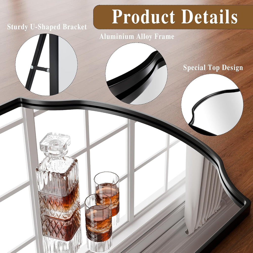 BEAUTYPEAK 65"x24" Full Length Mirror with Unique Arched Design