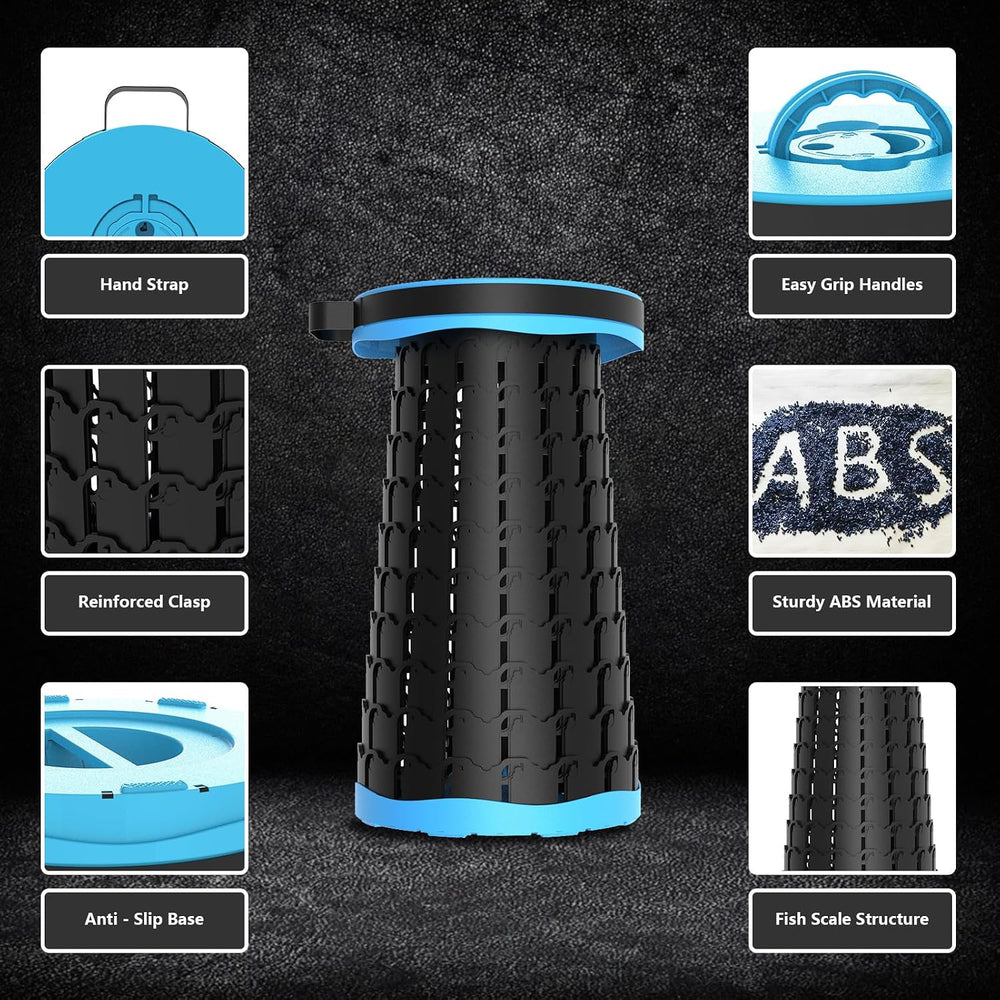 Upgraded Collapsible Stool with Max Load Capacity 330lbs Portable Telescoping...