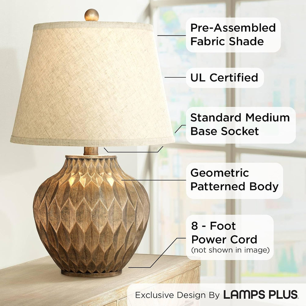 Buckhead 22" High Table Lamp Warm Bronze Brown Accent Geometric Urn