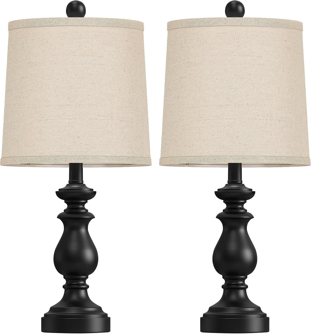 PARTPHONER Traditional Table Lamp Set of 2, Rustic Farmhouse Table Lamps for ...