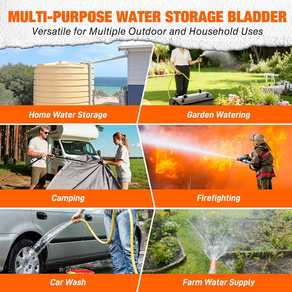 Yesker 63 Gallon Portable Water Tank Bladder for Camping Containers