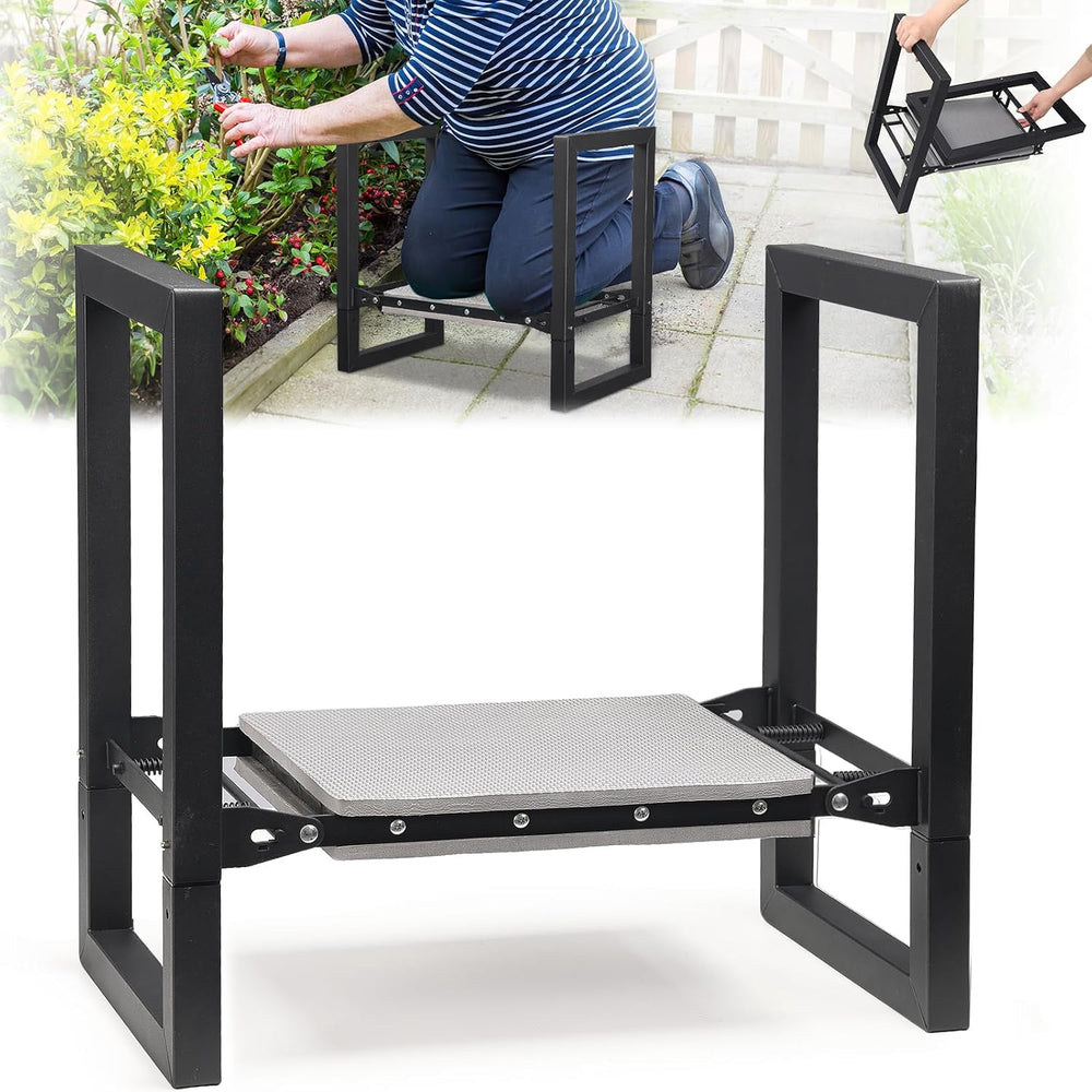 Garden Kneeler and Seat - Heavy Duty Folding Garden Stool with Handles, Stabl...