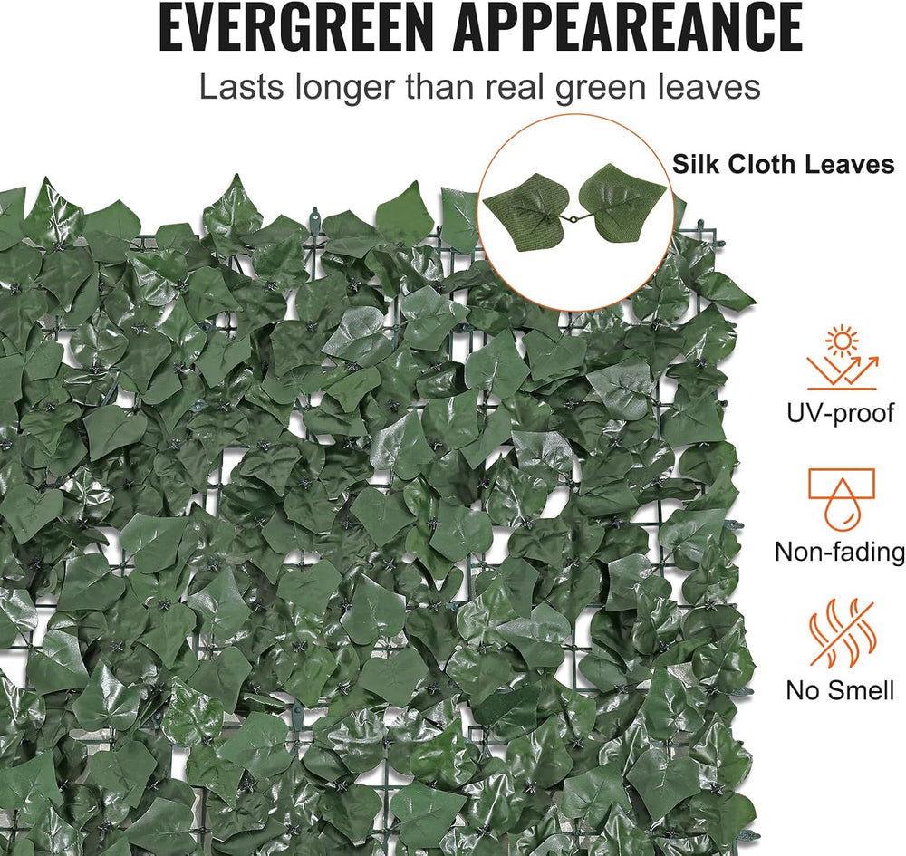 VEVOR Artificial Ivy Privacy Fence Screen, 96 x 72 in Faux Ivy Vine Leaf Hedg...