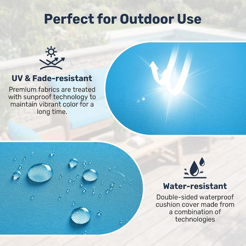 UNIKOME Outdoor Seat Cushions 19 X 19 Inch - Water-Resistant & Fade Resis...