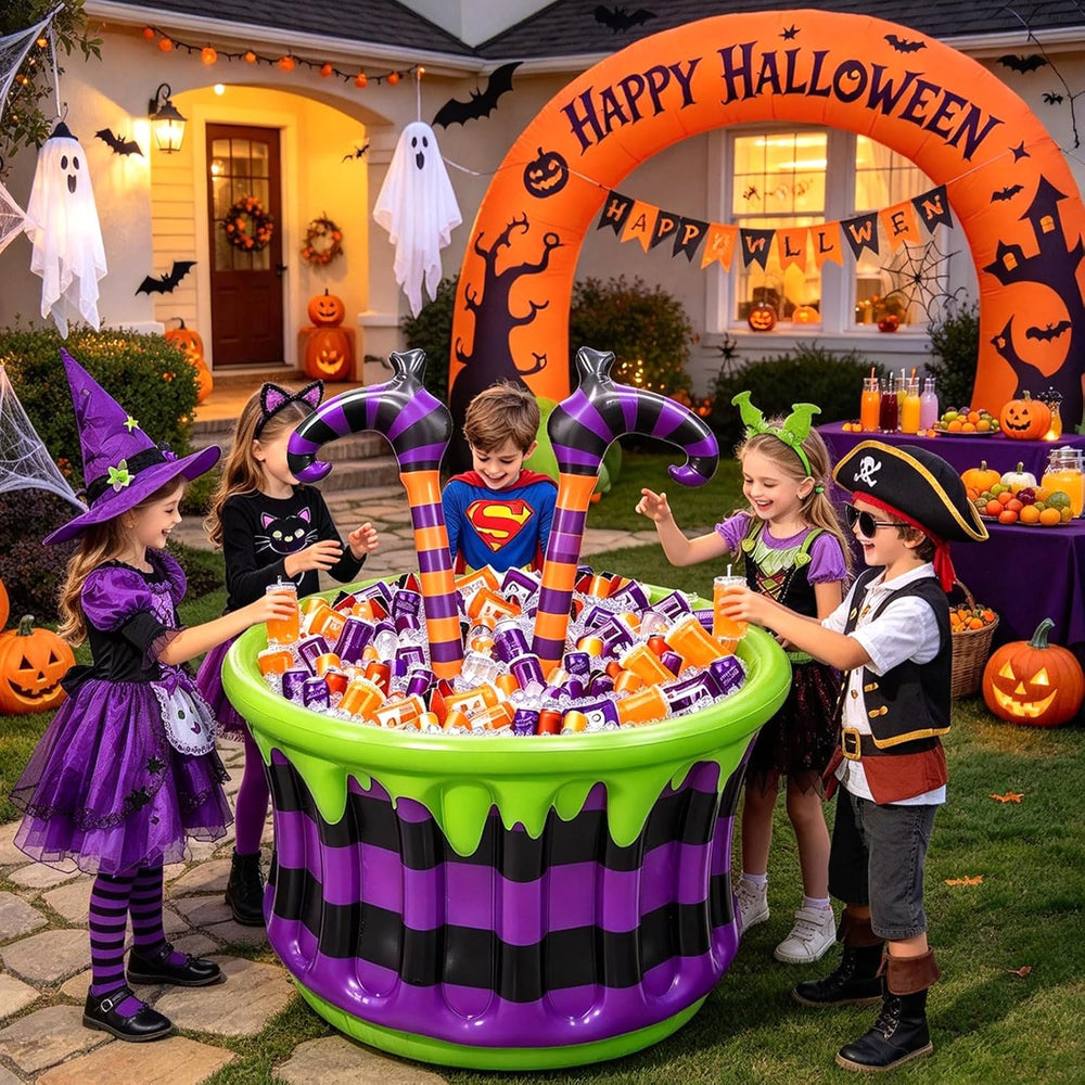Large Halloween Inflatable Witch Cauldron Cooler Halloween Party Decoration,2...
