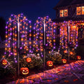 Tujoe 3 Pcs Halloween Solar Willow Lights Firework Light, Purple Orange