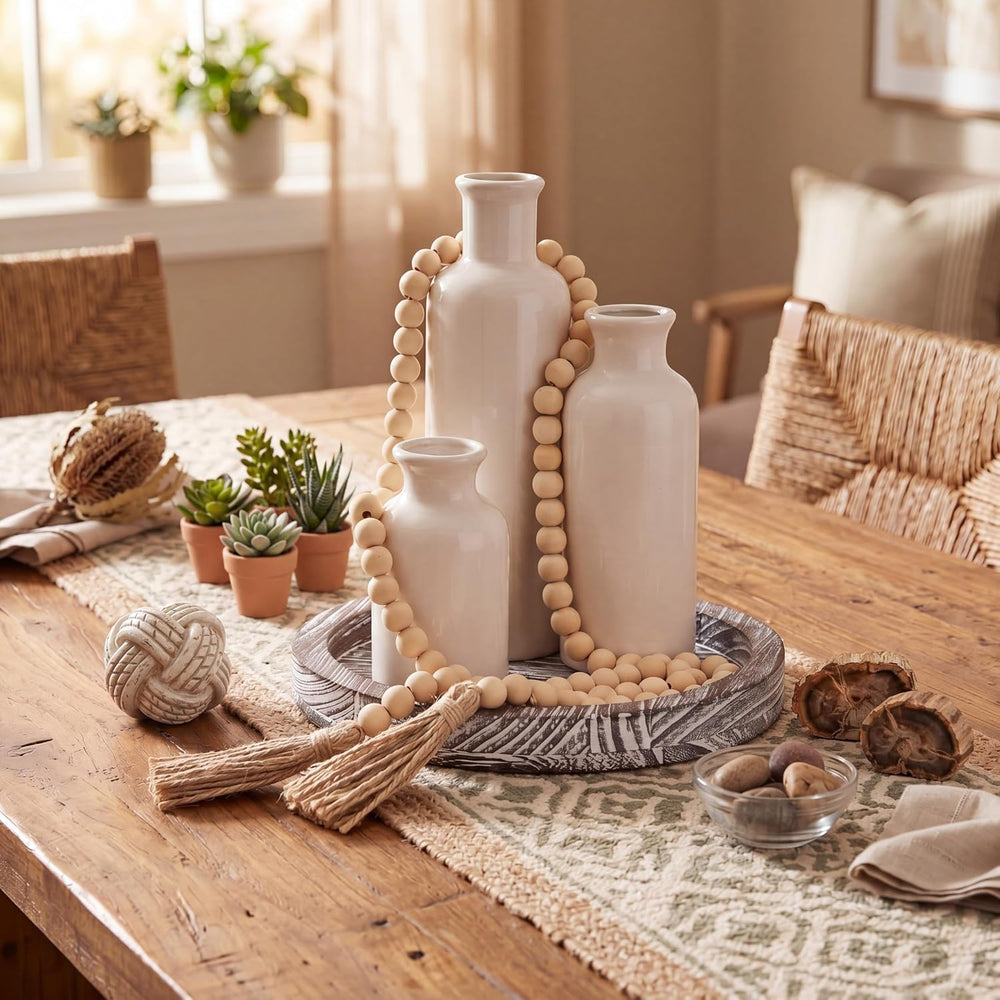 5 Pcs Coffee Table Decor Set, Gray White
