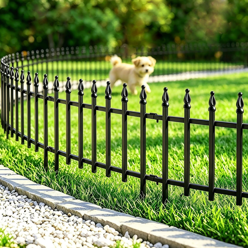 Thealyn 18"H x 22"W Decorative Metal Garden Border Fence, 5 Panels,...