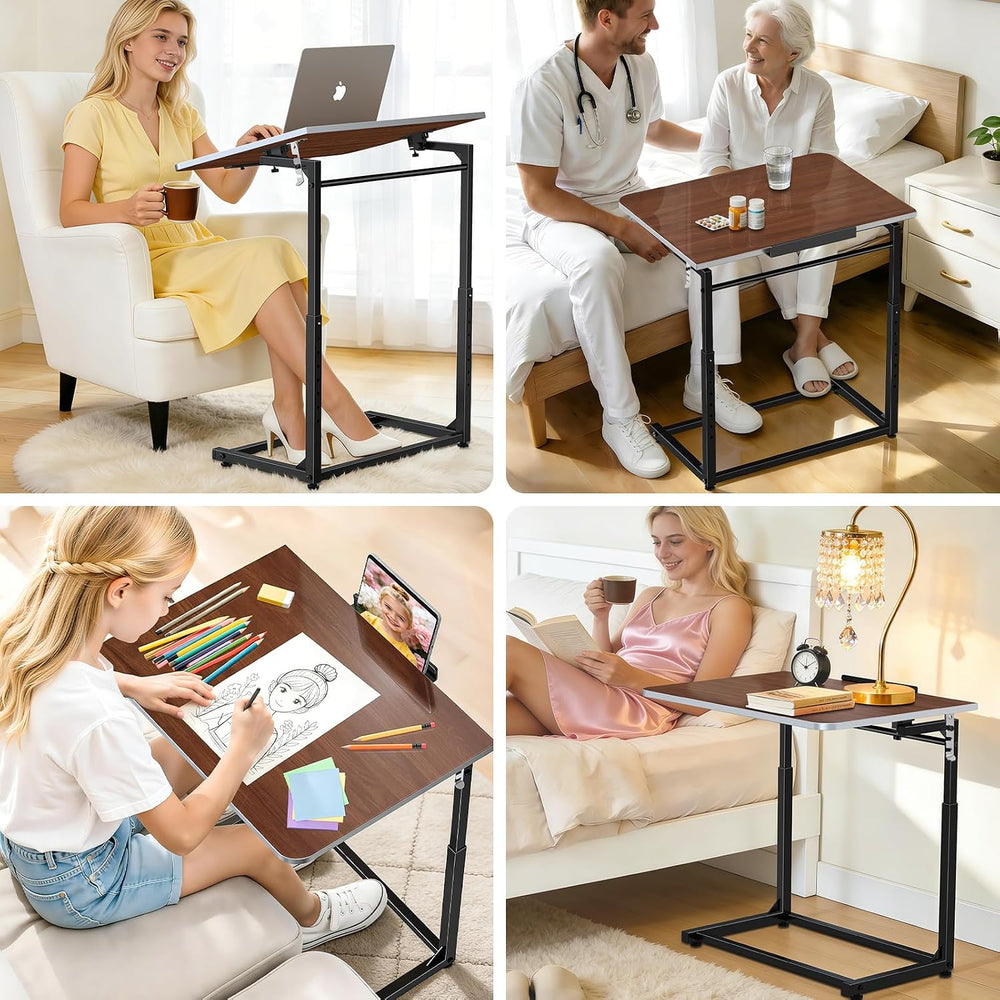 Extra Large Heavy Duty TV Tray Table, 23.6" Folding C-Shaped Laptop Desk...