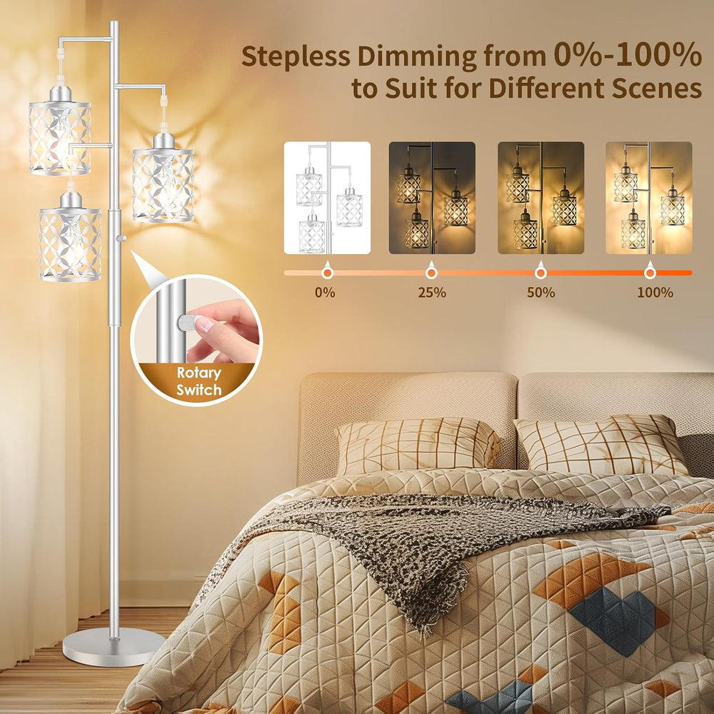 68" Modern Tree Floor Lamp, Dimmable Minimalist Tall Standing Lamp with ...