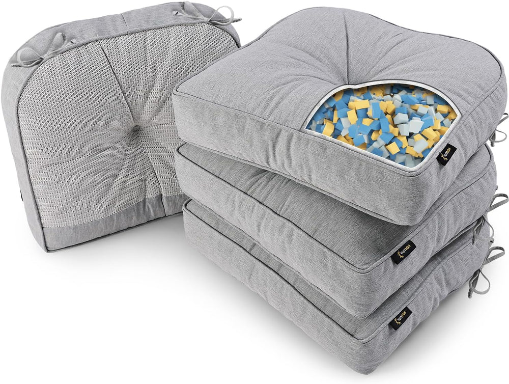 SUNROX LokGrip Non Slip Gel Memory Foam Chair Cushions for Dining Chairs Tail...