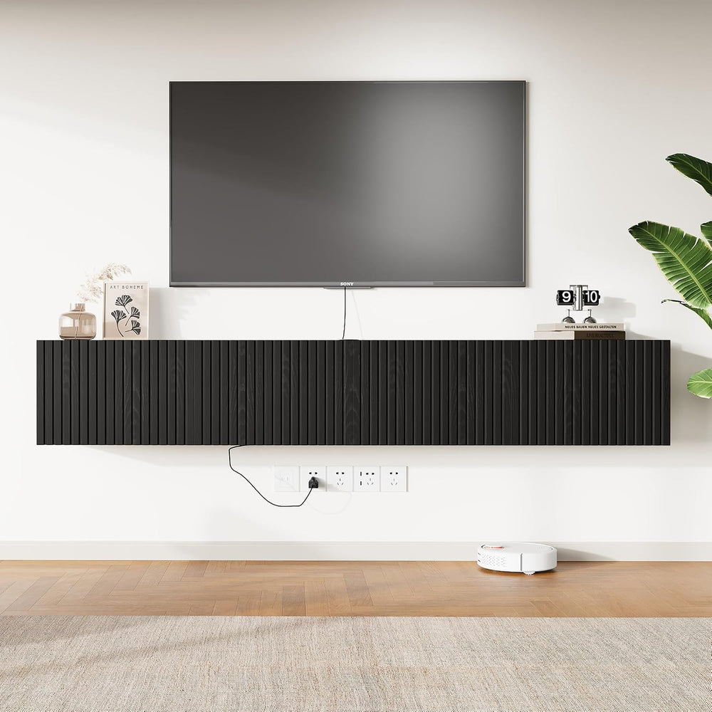 DHMAKER 71“ Floating TV Stand Wall Mounted w/Power Outlet for TVs up to 80"
