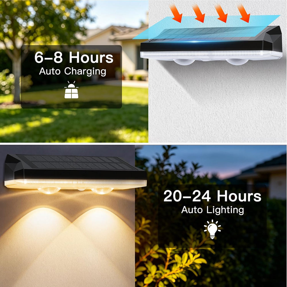 Solar Fence Lights Outdoor 12 Pack, 13 Modes RGB, IP65 Waterproof