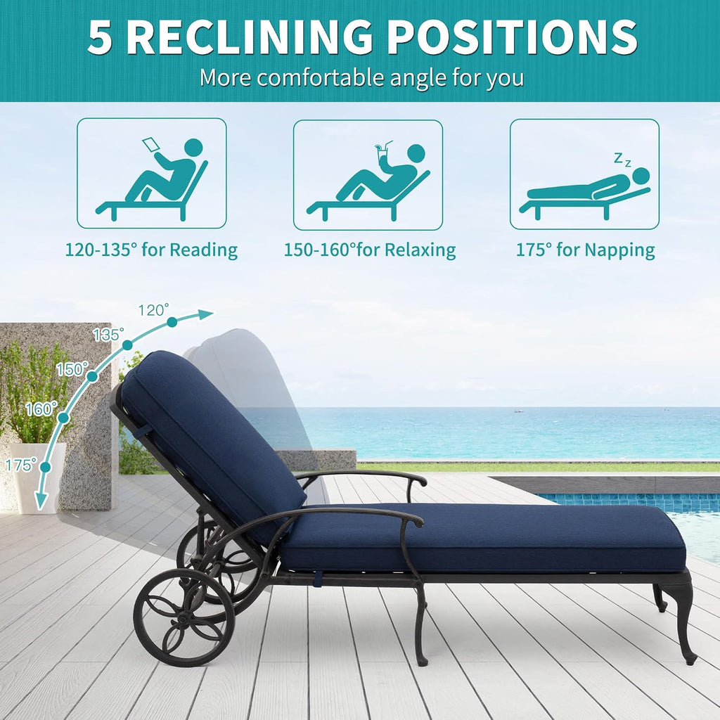 HOMEFUN Outdoor Chaise Lounge Chair Set of 1