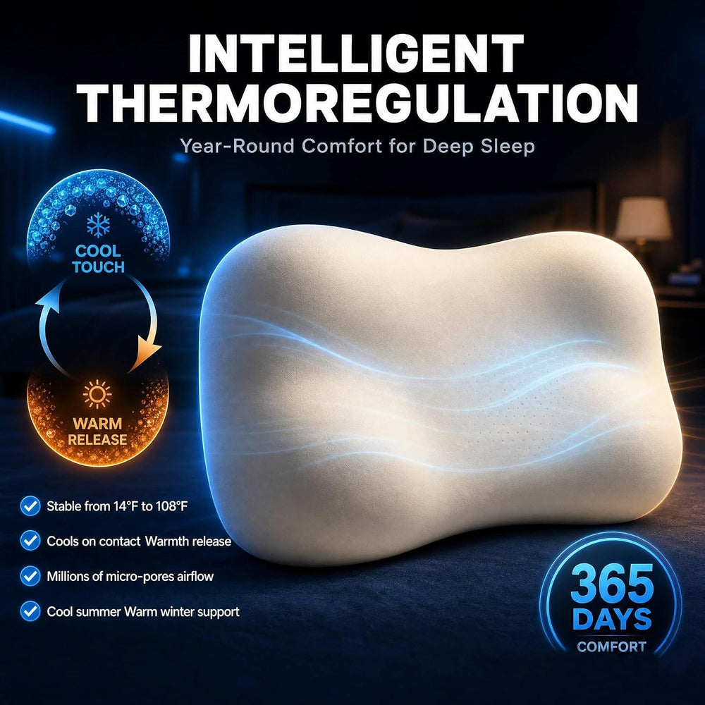 Cervical Neck Pillow for Neck Pain Relief, Ergonomic Side Sleeper Cloud Deep ...