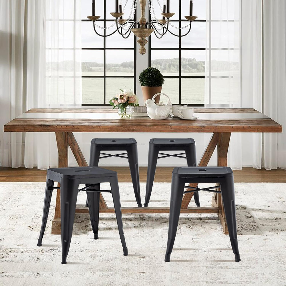 HAOBO Home 18" Metal Stools Set of 4, Classroom Stools for Indoor Outdoor