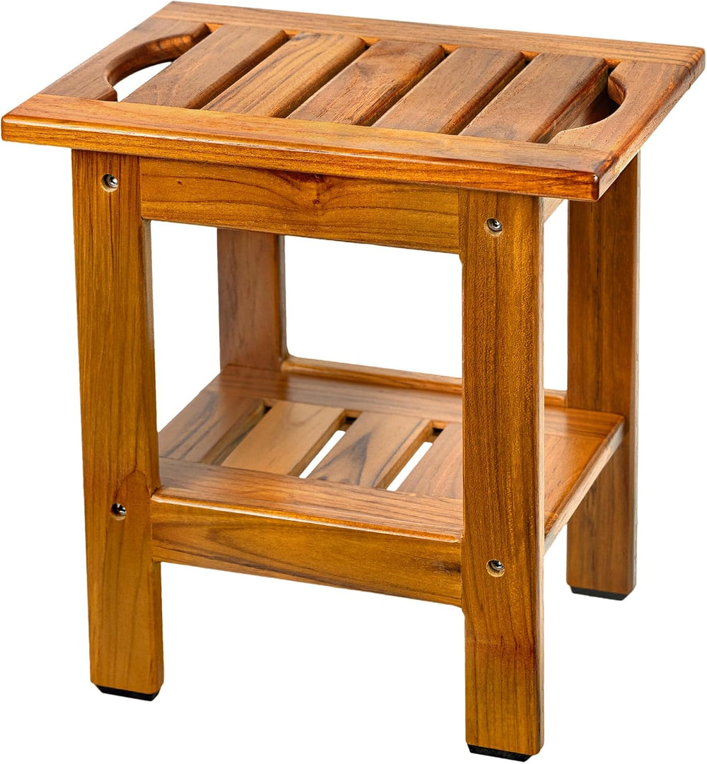 VaeFae Teak Shower Bench, Small Bench