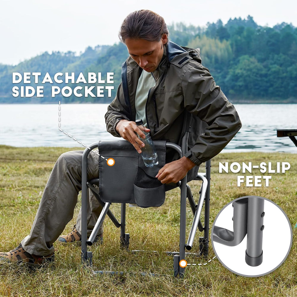 TIMBER RIDGE Aluminum Oversized Camping Chair, Support 400lbs