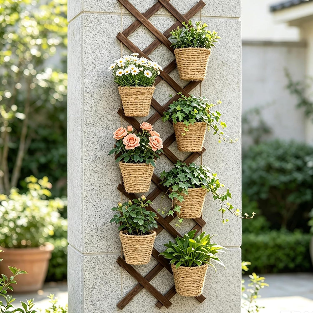 Wood Lattice Fence Panels for Outside 13.4"x78.8" Expandable Natura...